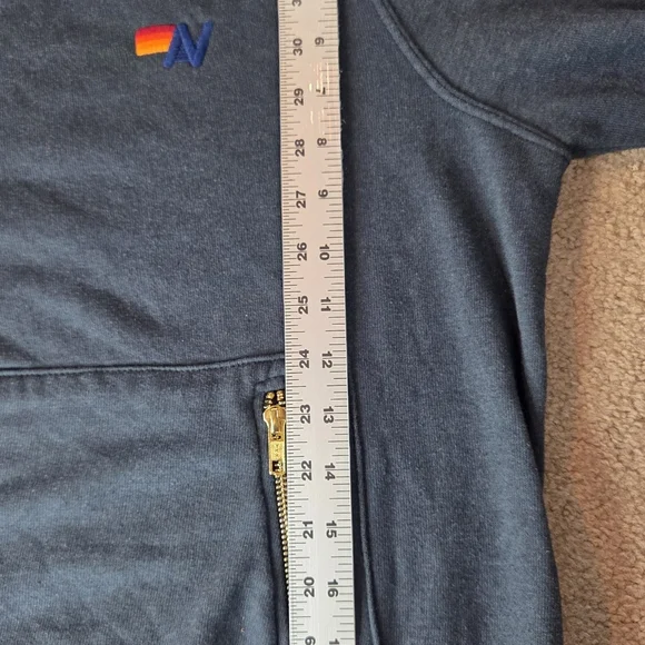 Aviator Nation Navy Blue Ninja Pullover Hoodie Zip Pocket Size X-Small - Picture 12 of 13